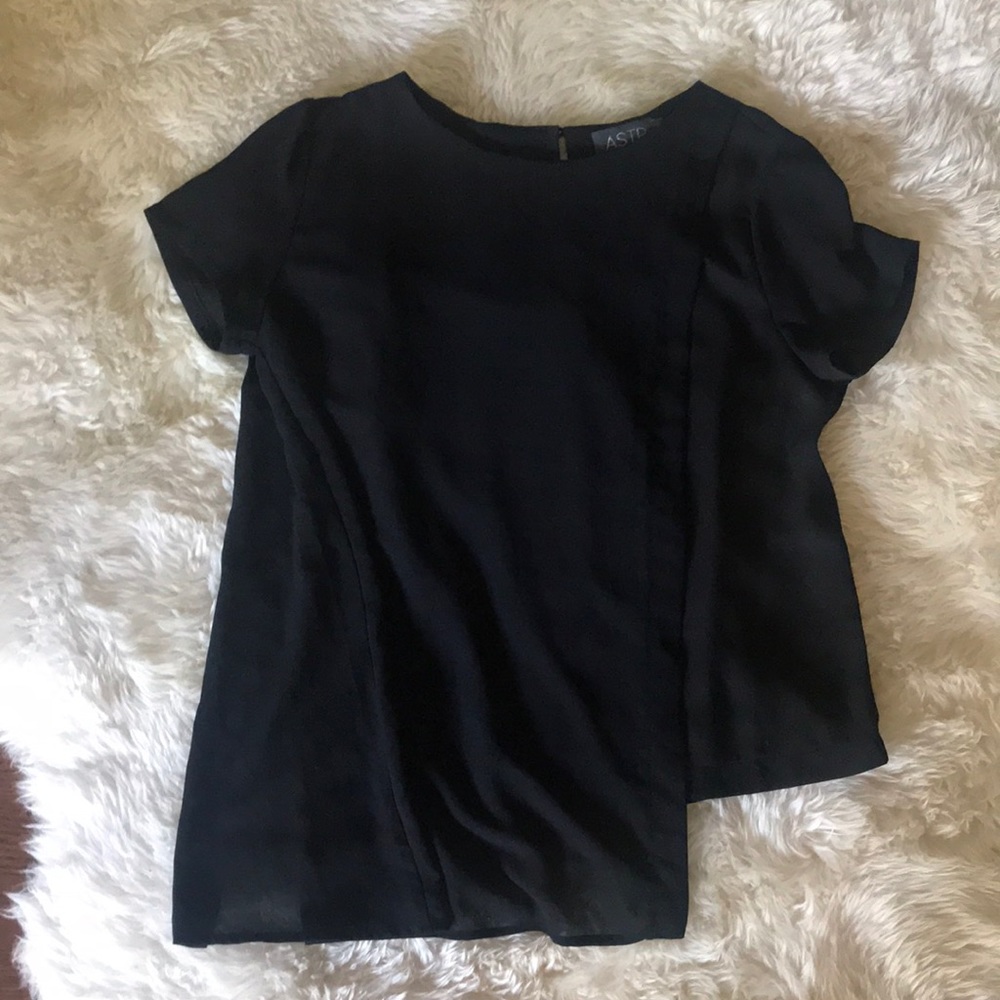 ASTR Black Top with asymmetrical draping
